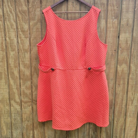 Modcloth Orange Textured Vintage Style Dress Womens Size 3X - Picture 1 of 9